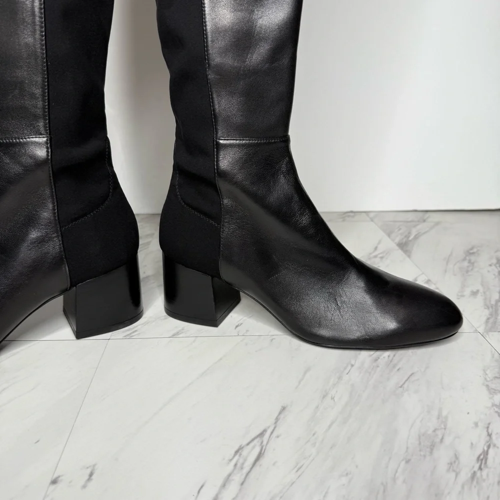 Stuart Weitzman Black Leather Over the Knee Boot 7B
